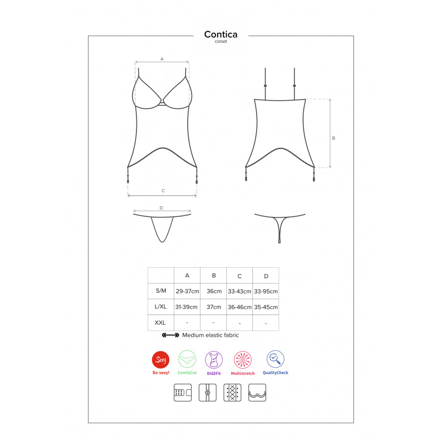 Obsessive緊身蕾絲內衣套裝 ( #CONTICA )