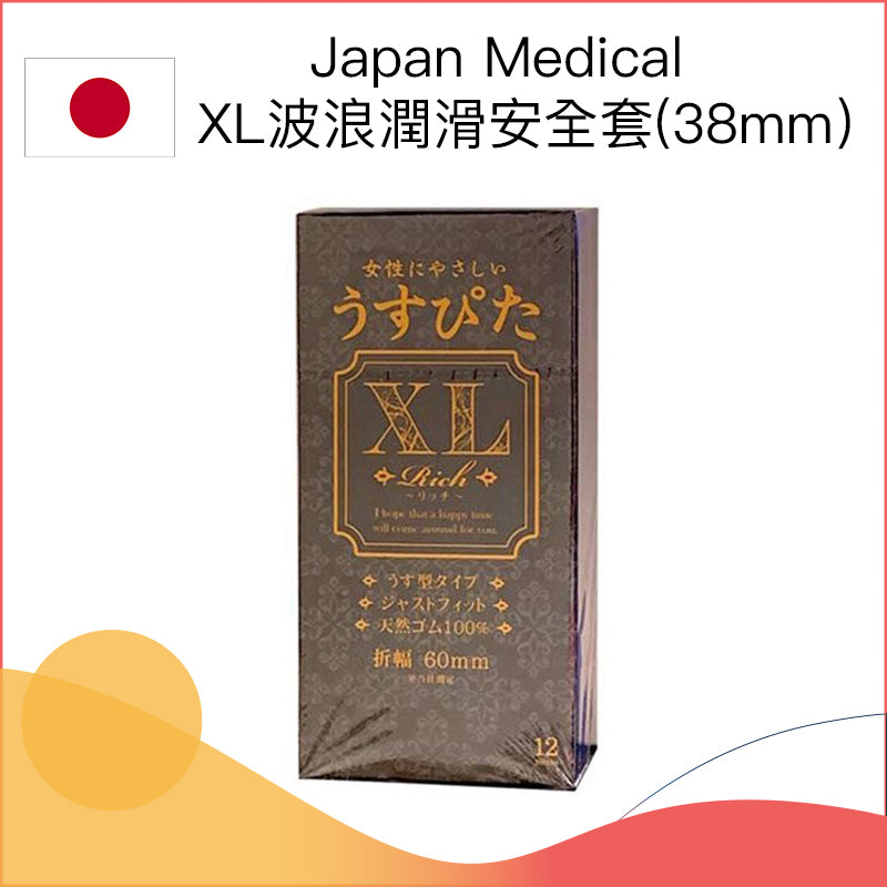 Japan Medical XL波浪潤滑安全套（38mm)