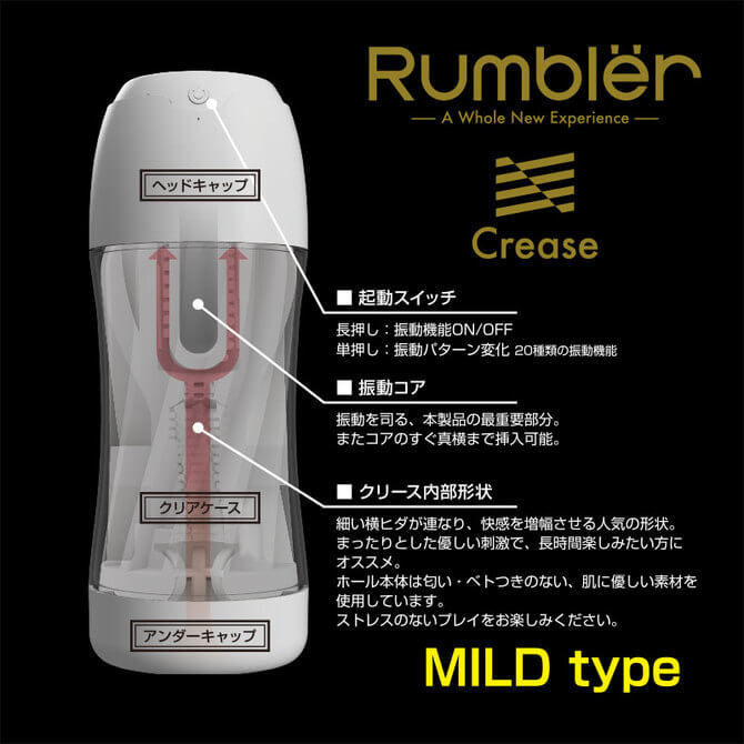 Rumbler電動震動飛機杯 - 錐體/摺紋