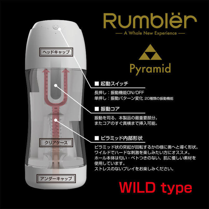 Rumbler電動震動飛機杯 - 錐體/摺紋